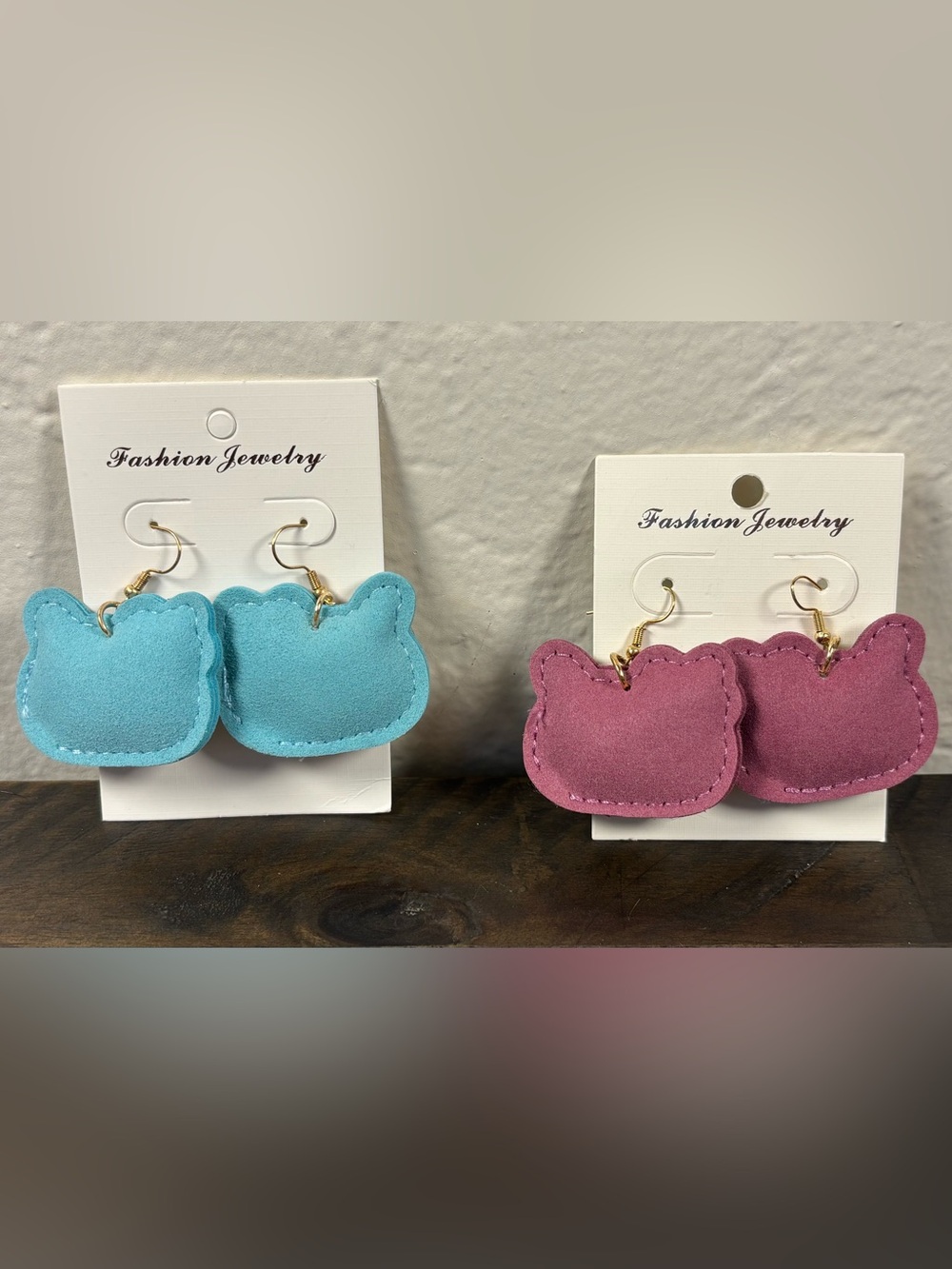 Fashion Jewelry Crystal Hello Kitty Style Dangle Earrings Blue Purple Bling - Picture 7 of 8